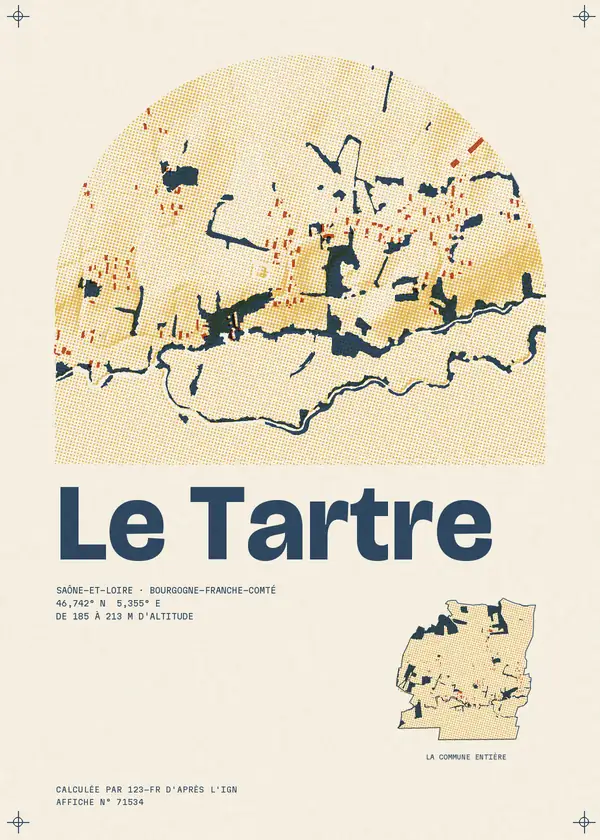 Affiche de Le Tartre, calculée par 123-fr d'après l'IGN