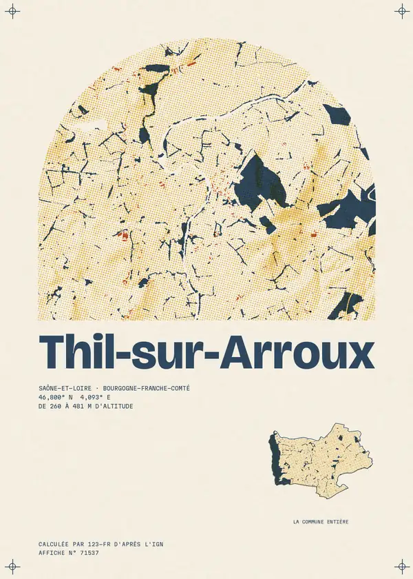 Affiche de Thil-sur-Arroux, calculée par 123-fr d'après l'IGN