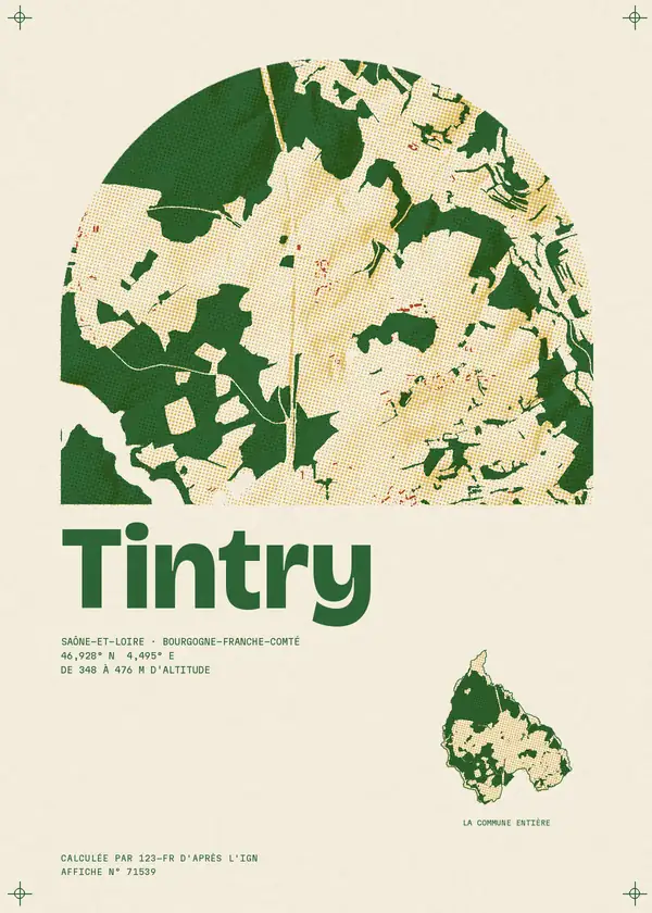 Affiche de Tintry, calculée par 123-fr d'après l'IGN
