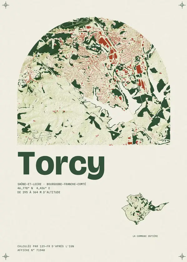 Affiche de Torcy, calculée par 123-fr d'après l'IGN