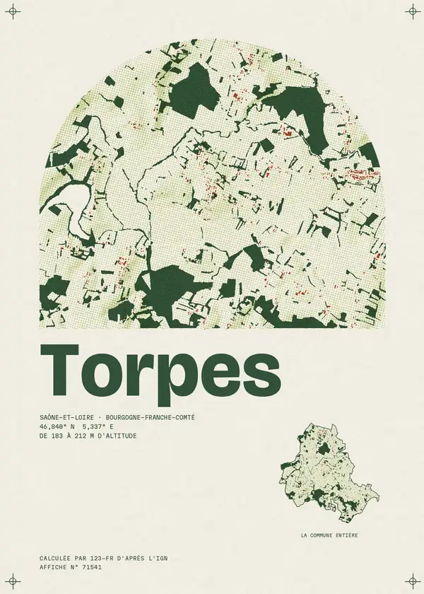 Affiche de Torpes, calculée par 123-fr d'après l'IGN