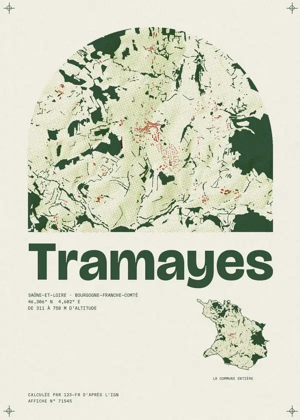 Affiche de Tramayes, calculée par 123-fr d'après l'IGN