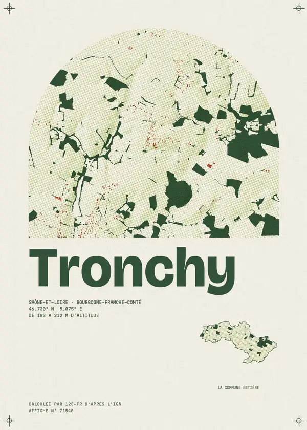 Affiche de Tronchy, calculée par 123-fr d'après l'IGN