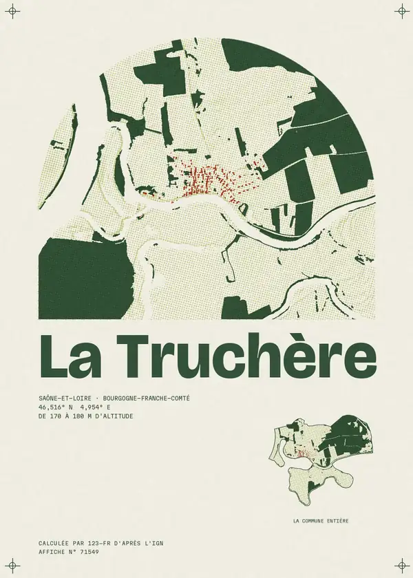 Affiche de La Truchère, calculée par 123-fr d'après l'IGN