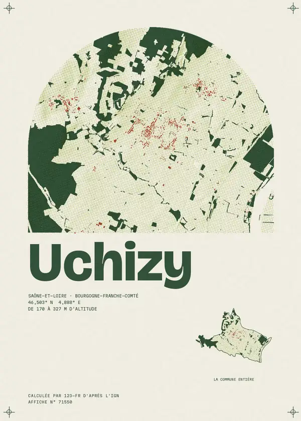 Affiche de Uchizy, calculée par 123-fr d'après l'IGN