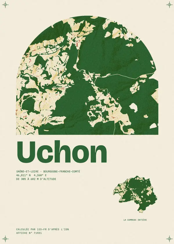 Affiche de Uchon, calculée par 123-fr d'après l'IGN
