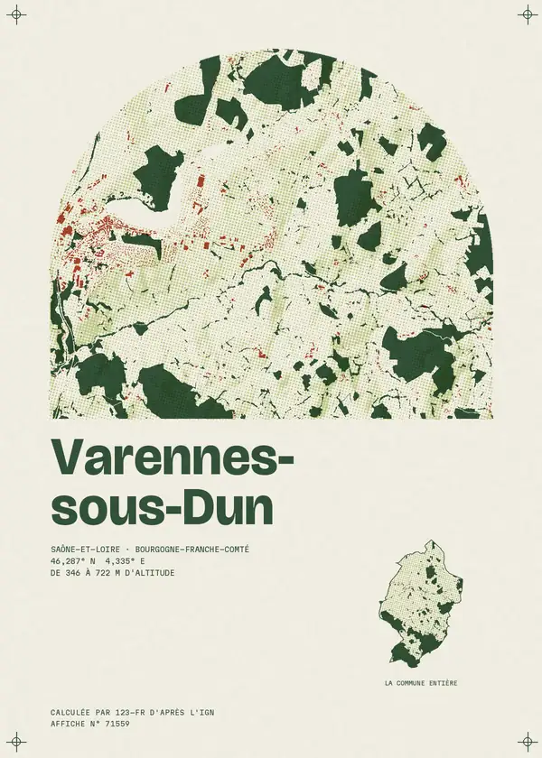 Affiche de Varennes-sous-Dun, calculée par 123-fr d'après l'IGN
