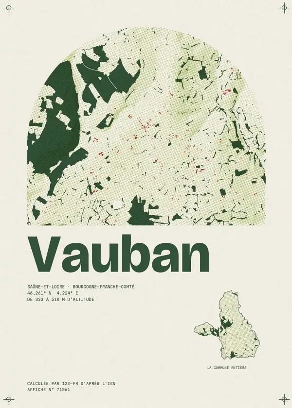 Affiche de Vauban, calculée par 123-fr d'après l'IGN
