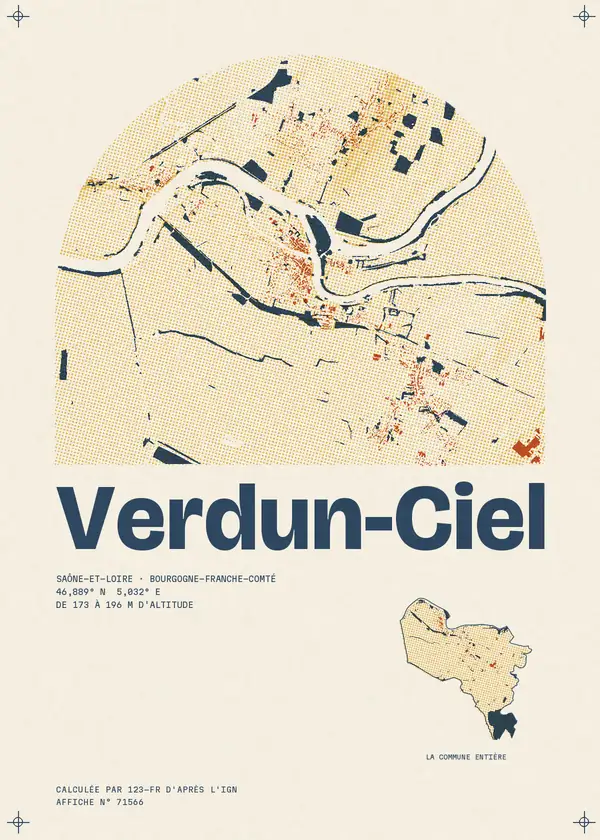 Affiche de Verdun-Ciel, calculée par 123-fr d'après l'IGN