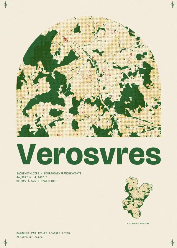 Affiche de Verosvres, calculée par 123-fr d'après l'IGN
