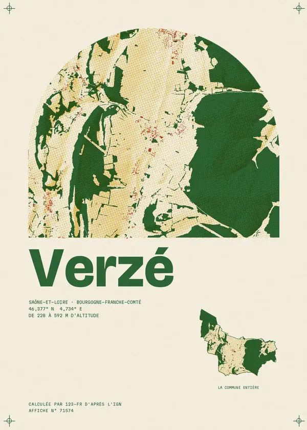 Affiche de Verzé, calculée par 123-fr d'après l'IGN