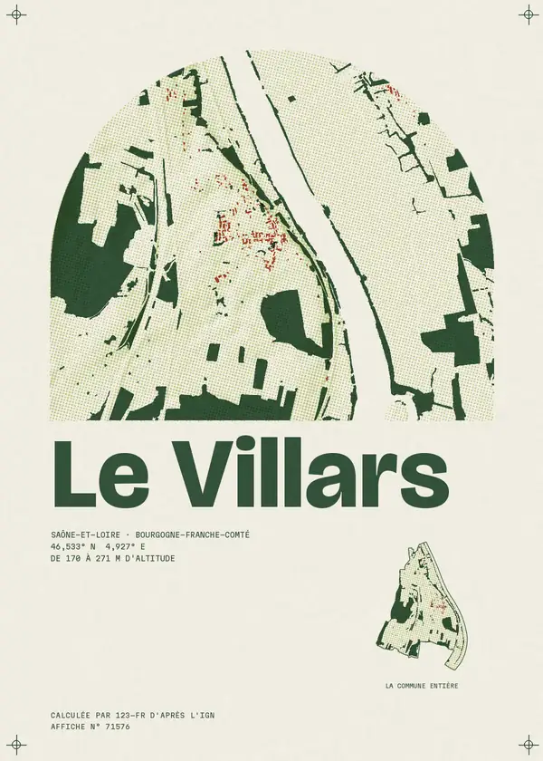 Affiche de Le Villars, calculée par 123-fr d'après l'IGN