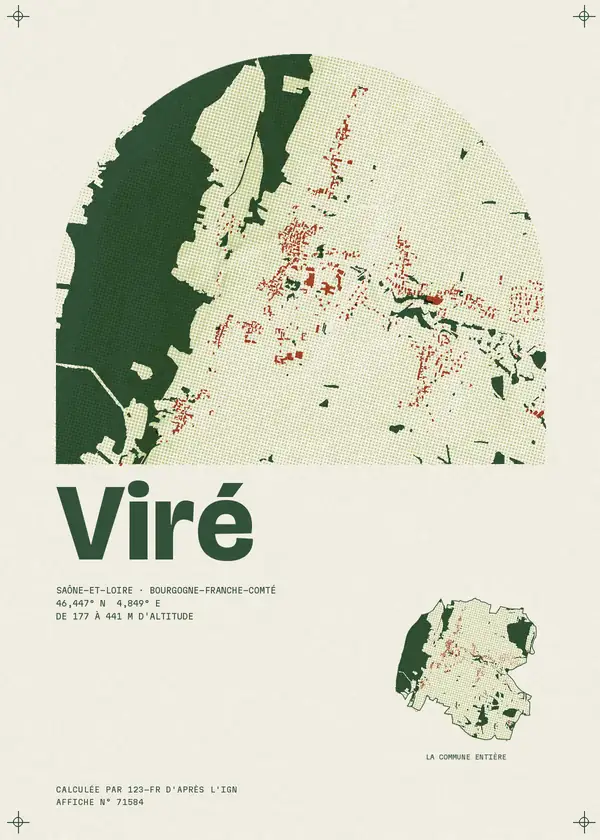 Affiche de Viré, calculée par 123-fr d'après l'IGN