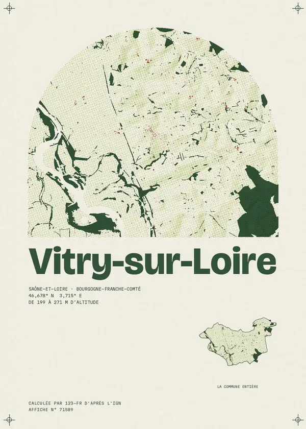Affiche de Vitry-sur-Loire, calculée par 123-fr d'après l'IGN