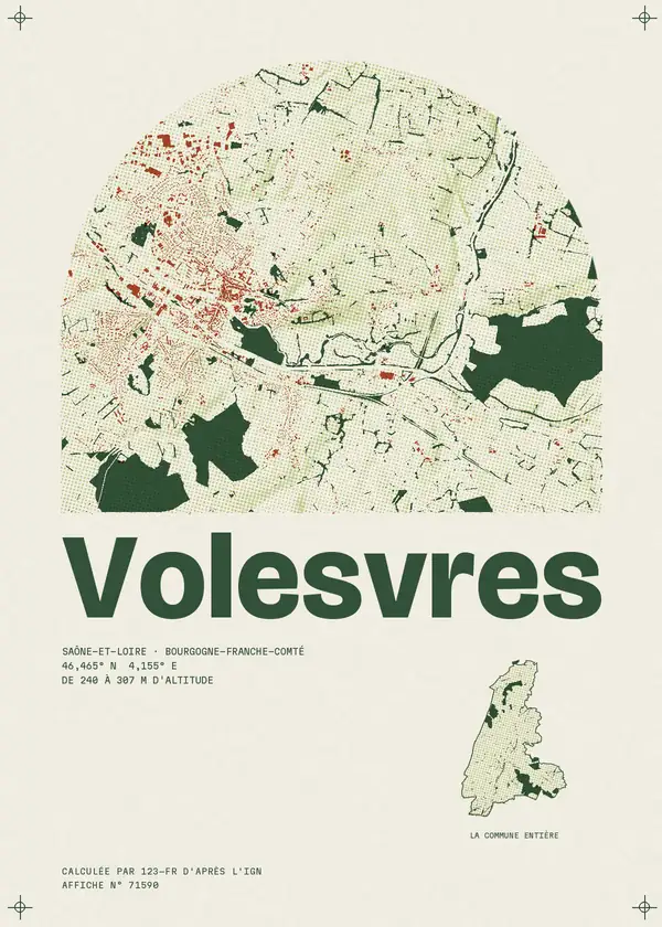 Affiche de Volesvres, calculée par 123-fr d'après l'IGN