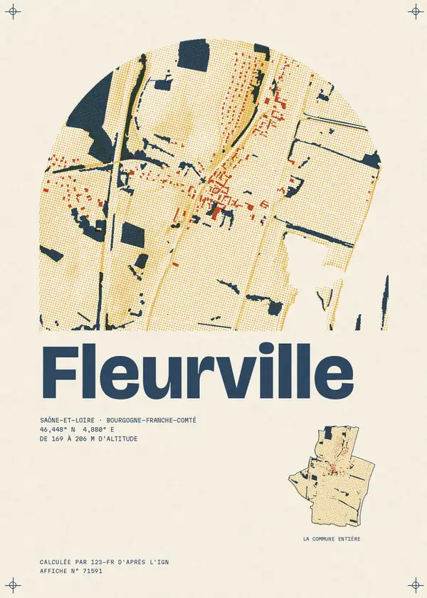 Affiche de Fleurville, calculée par 123-fr d'après l'IGN