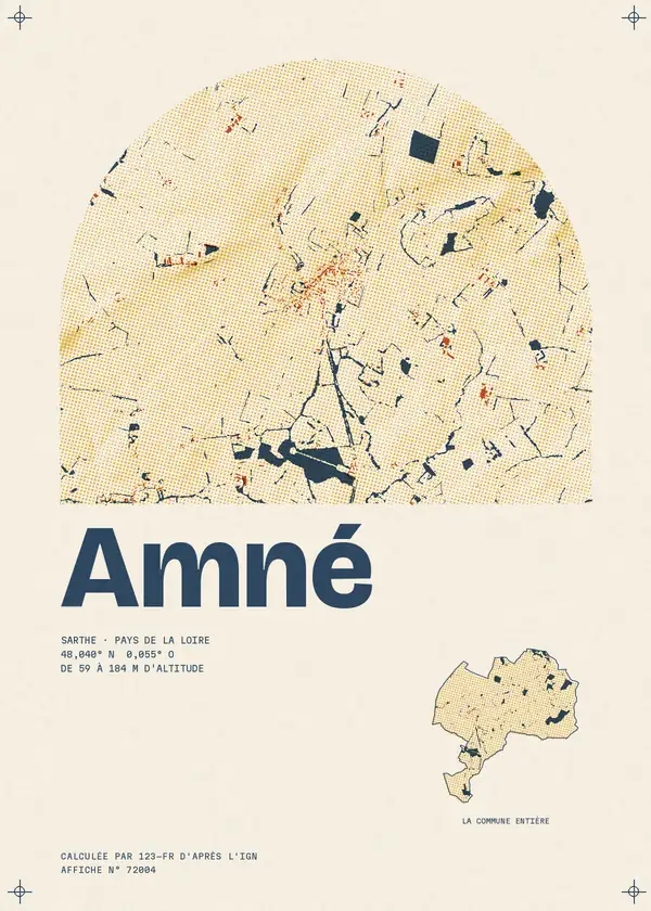 Affiche de Amné, calculée par 123-fr d'après l'IGN