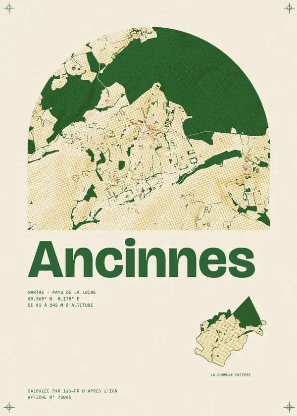 Affiche de Ancinnes, calculée par 123-fr d'après l'IGN