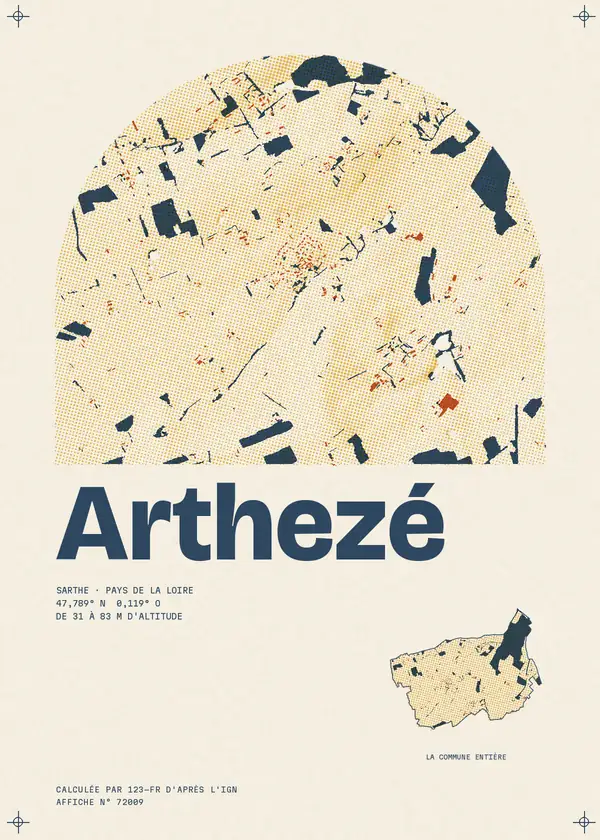 Affiche de Arthezé, calculée par 123-fr d'après l'IGN