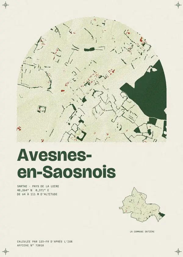 Affiche de Avesnes-en-Saosnois, calculée par 123-fr d'après l'IGN