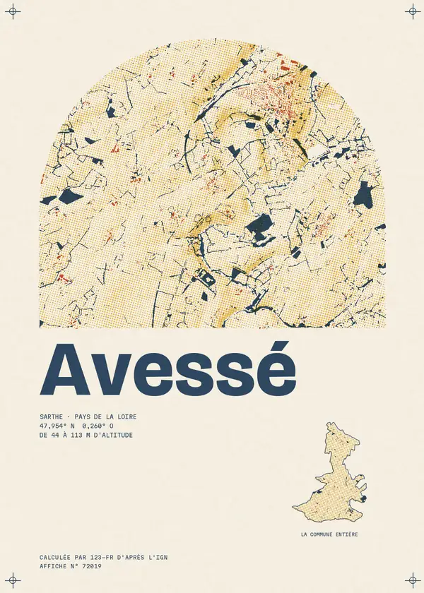 Affiche de Avessé, calculée par 123-fr d'après l'IGN