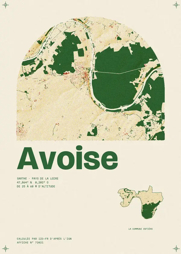 Affiche de Avoise, calculée par 123-fr d'après l'IGN