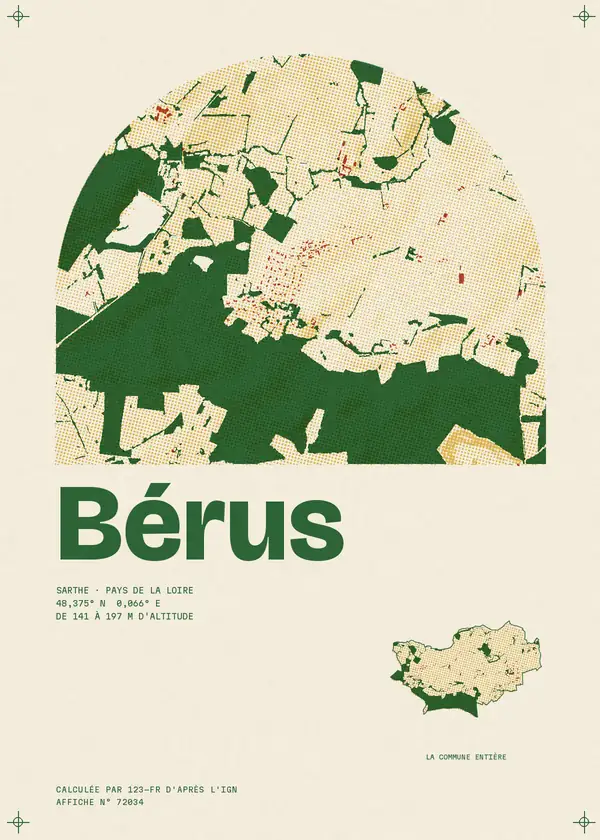 Affiche de Bérus, calculée par 123-fr d'après l'IGN