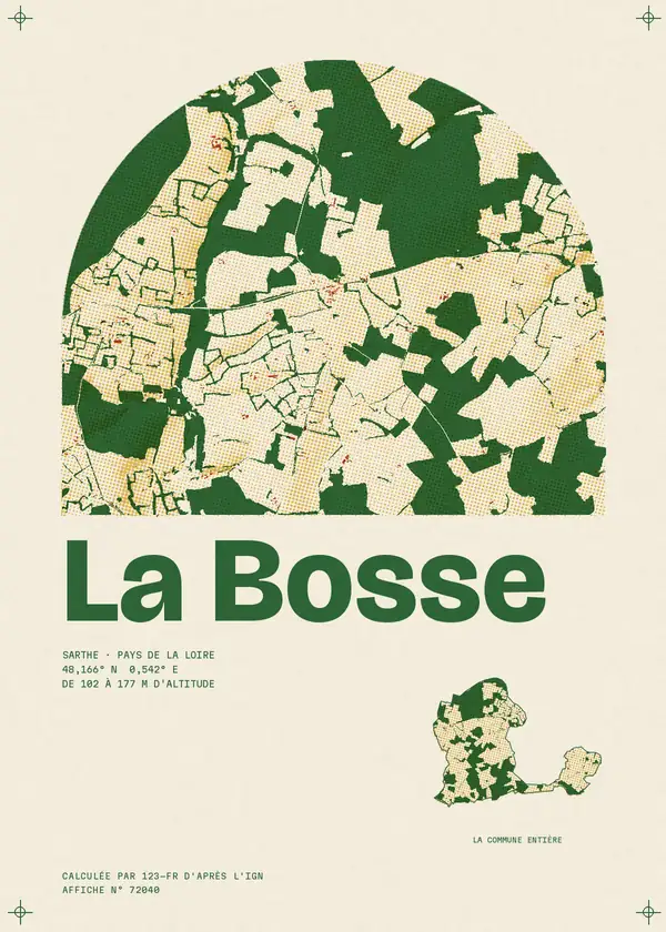Affiche de La Bosse, calculée par 123-fr d'après l'IGN