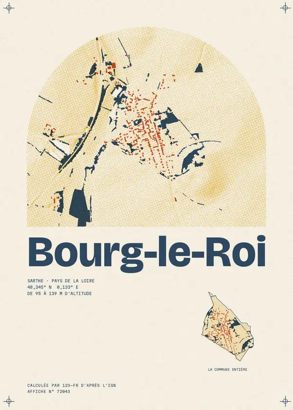 Affiche de Bourg-le-Roi, calculée par 123-fr d'après l'IGN