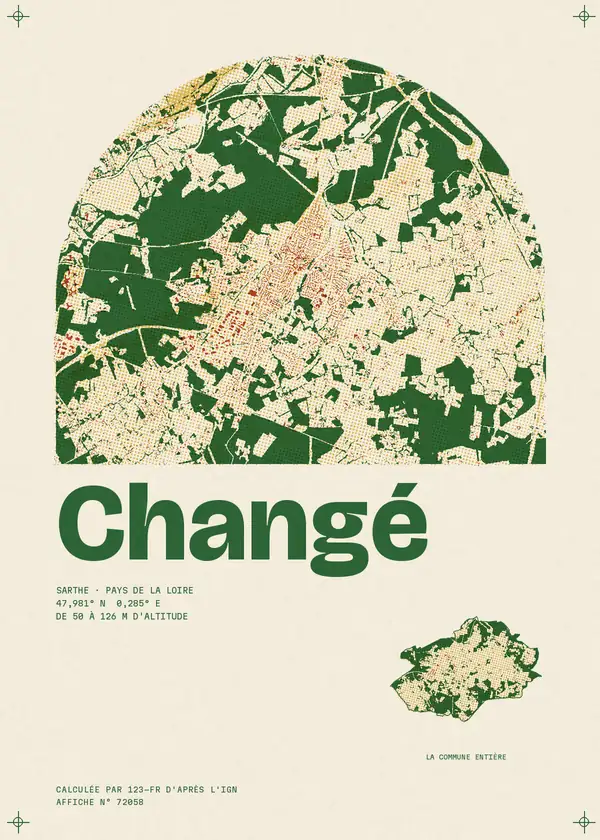 Affiche de Changé, calculée par 123-fr d'après l'IGN