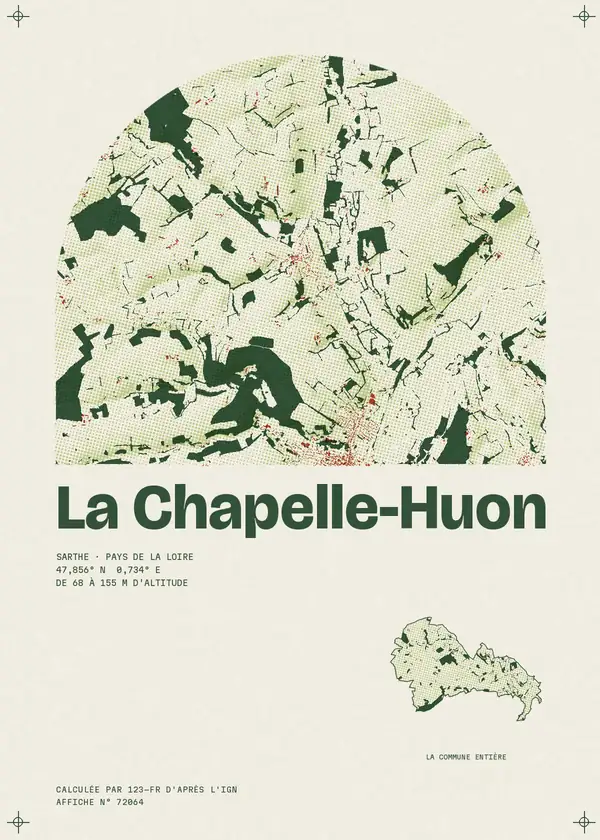 Affiche de La Chapelle-Huon, calculée par 123-fr d'après l'IGN