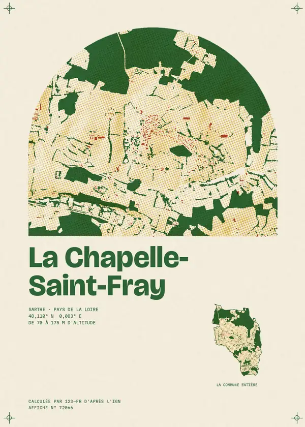 Affiche de La Chapelle-Saint-Fray, calculée par 123-fr d'après l'IGN