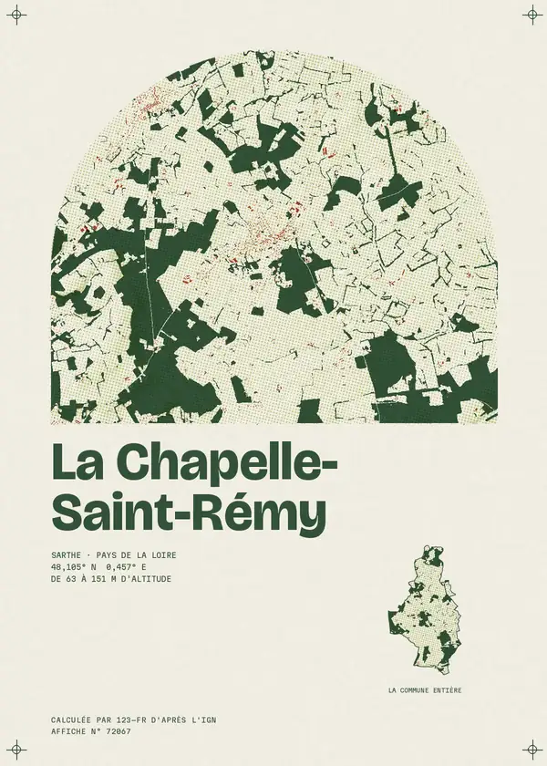 Affiche de La Chapelle-Saint-Rémy, calculée par 123-fr d'après l'IGN