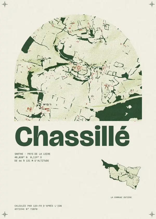 Affiche de Chassillé, calculée par 123-fr d'après l'IGN