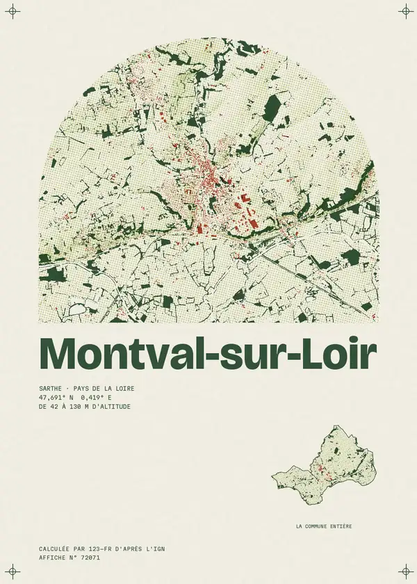 Affiche de Montval-sur-Loir, calculée par 123-fr d'après l'IGN