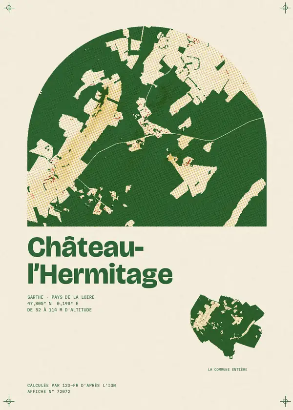 Affiche de Château-l'Hermitage, calculée par 123-fr d'après l'IGN