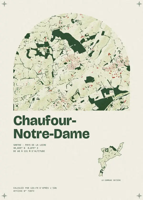 Affiche de Chaufour-Notre-Dame, calculée par 123-fr d'après l'IGN