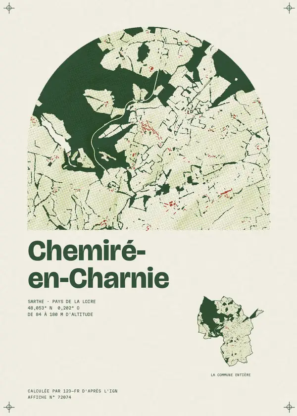 Affiche de Chemiré-en-Charnie, calculée par 123-fr d'après l'IGN