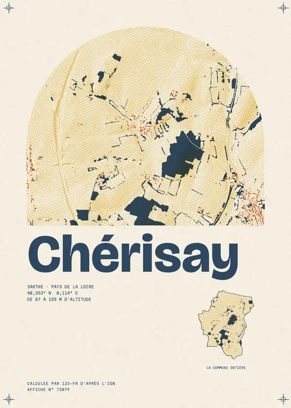 Affiche de Chérisay, calculée par 123-fr d'après l'IGN