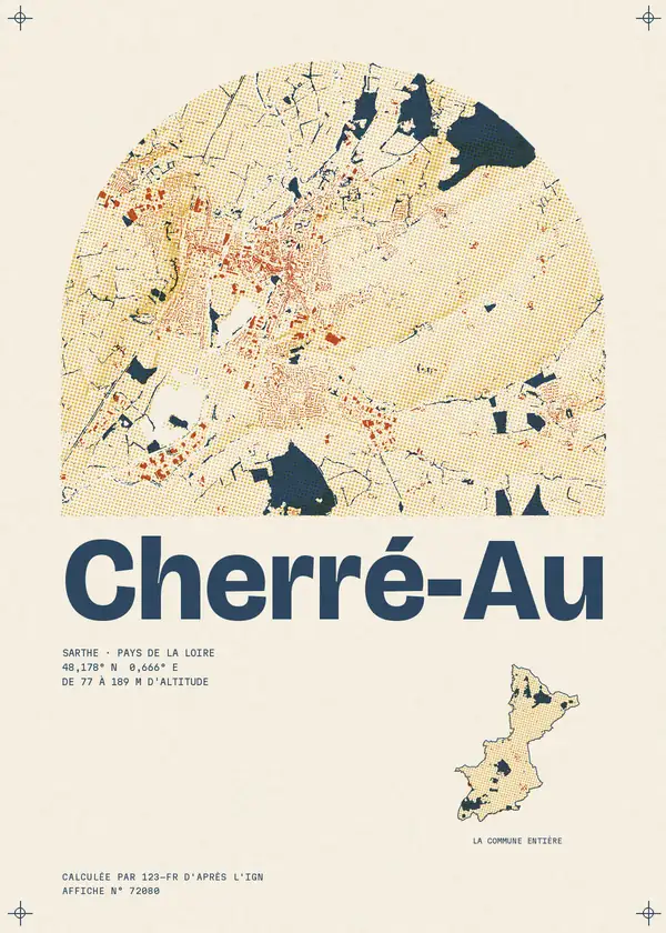 Affiche de Cherré-Au, calculée par 123-fr d'après l'IGN