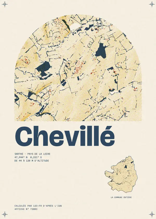 Affiche de Chevillé, calculée par 123-fr d'après l'IGN