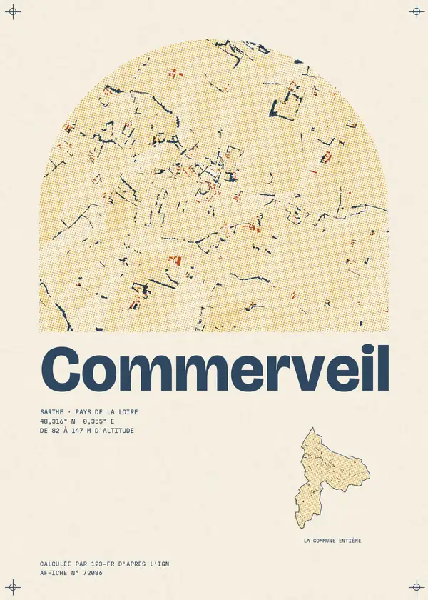 Affiche de Commerveil, calculée par 123-fr d'après l'IGN
