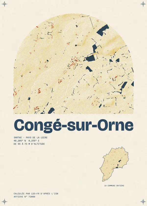 Affiche de Congé-sur-Orne, calculée par 123-fr d'après l'IGN
