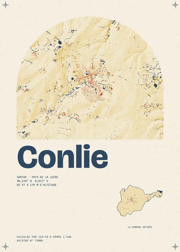 Affiche de Conlie, calculée par 123-fr d'après l'IGN