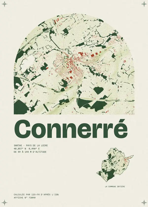 Affiche de Connerré, calculée par 123-fr d'après l'IGN