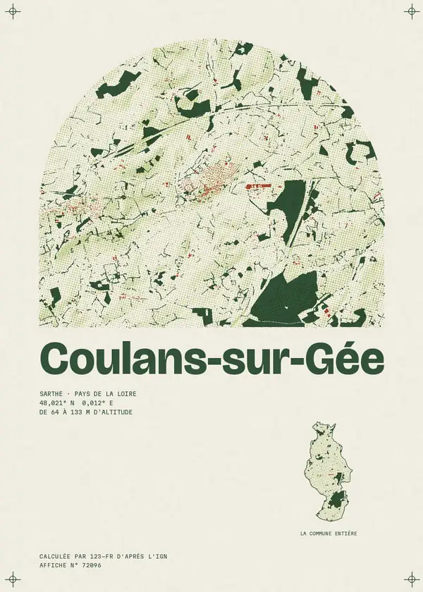 Affiche de Coulans-sur-Gée, calculée par 123-fr d'après l'IGN