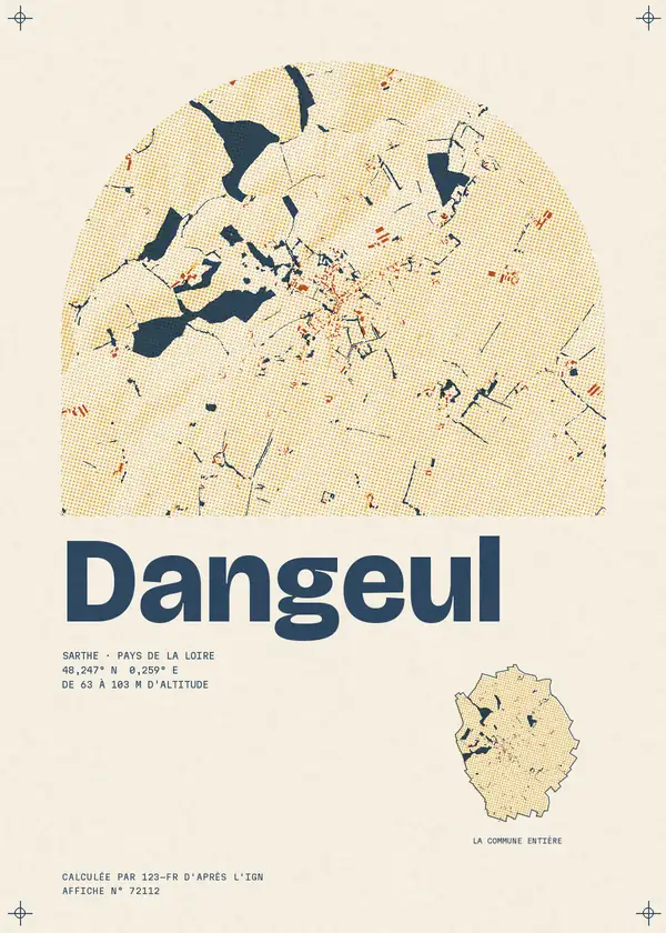 Affiche de Dangeul, calculée par 123-fr d'après l'IGN
