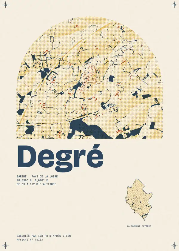 Affiche de Degré, calculée par 123-fr d'après l'IGN