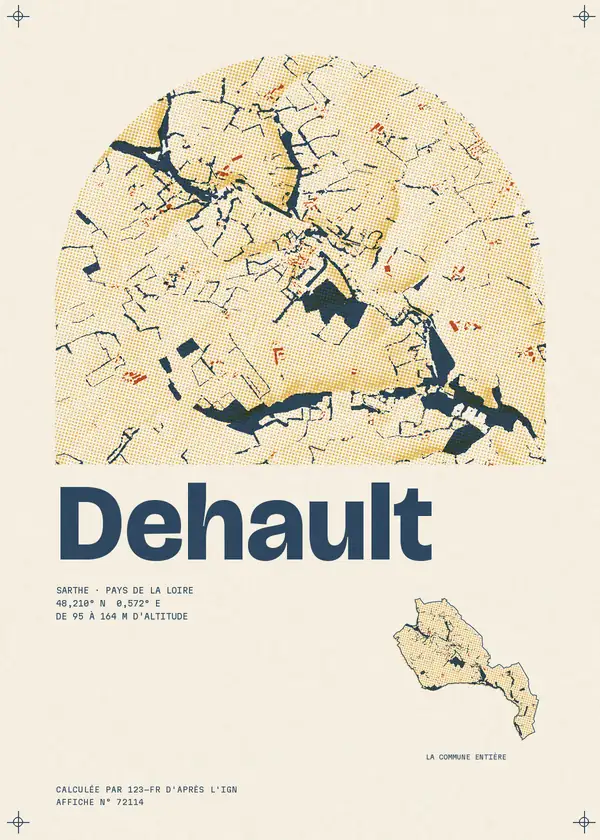 Affiche de Dehault, calculée par 123-fr d'après l'IGN