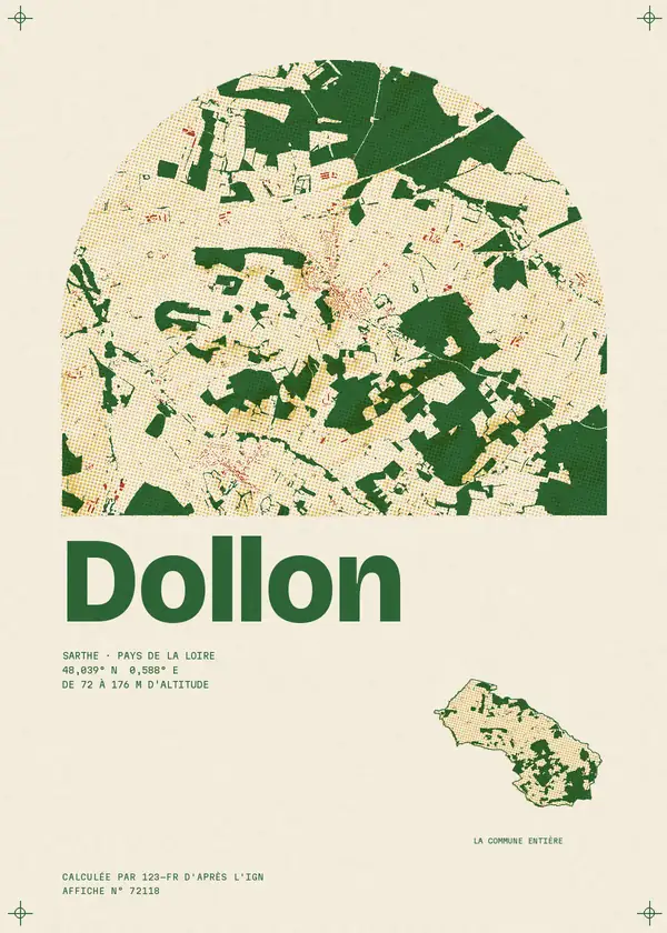 Affiche de Dollon, calculée par 123-fr d'après l'IGN